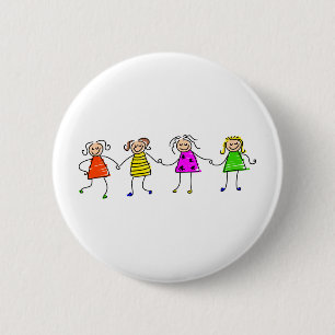 Glückliche Mädchen Button