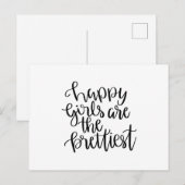 Glückliche Mädchen sind die hübschsten Postkarte (Vorne/Hinten)