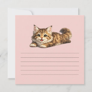 Glückliche Maine Coon Katze Cozy Positive Vibes De Einladung