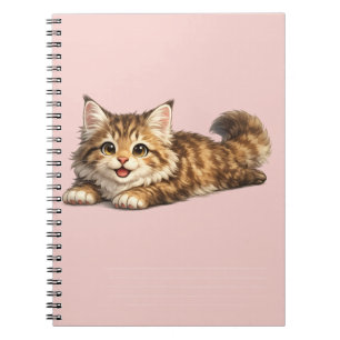Glückliche Maine Coon Katze Cozy Positive Vibes De Notizblock