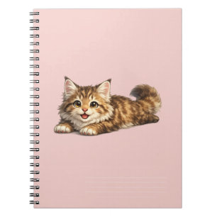 Glückliche Maine Coon Katze Cozy Positive Vibes De Notizblock