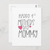 Glückliche Mama am 1. Muttertag Postkarte (Vorne/Hinten)