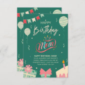 Glückliche Mama am Geburtstag - Herzliche Botschaf (Vorne/Hinten)