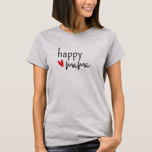 Glückliche Mama Minimal Herz Design T-Shirt