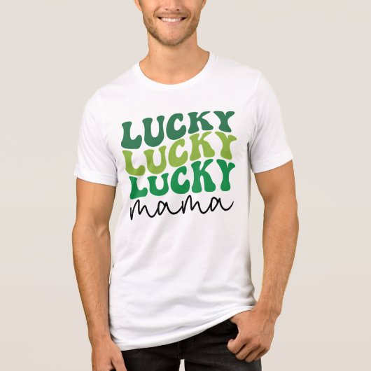 Glückliche Mama Retro St. Patrick's Day Tri-Blend Shirt (Vorderseite)