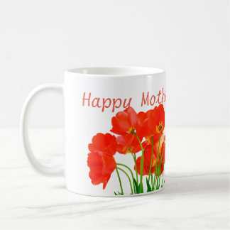 Glückliche Mama-verurteilen weiße Tassen-Tulpen Kaffeetasse