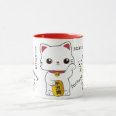 Glückliche Maneki-neko Katze Tasse (Zentrum)
