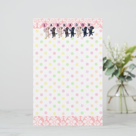 Glückliche marschierende Labradors Malerei Briefpapier (Stehend Vorderseite)