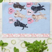 Glückliche marschierende Labradors Malerei Geschirrtuch (Gefaltet)