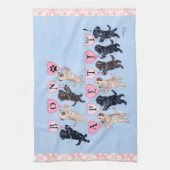 Glückliche marschierende Labradors Malerei Geschirrtuch (Vertikal)