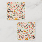 glückliche Maus mit gutem Käse Quadratische Visitenkarte (Vorne/Hinten)