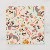 glückliche Maus mit gutem Käse Quadratische Visitenkarte (Vorderseite)