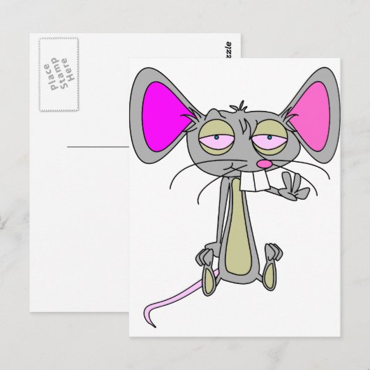 Glückliche Maus Postkarte (Vorne/Hinten)