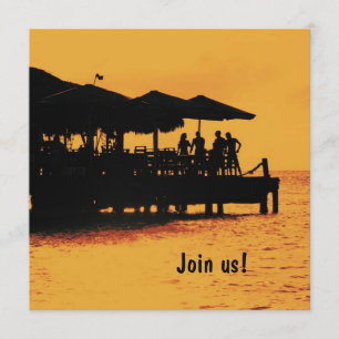 glückliche Menschen beim Sonnenuntergang Einladung