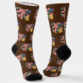 Glückliche Menschen Braun Socken (Gewinkelt)