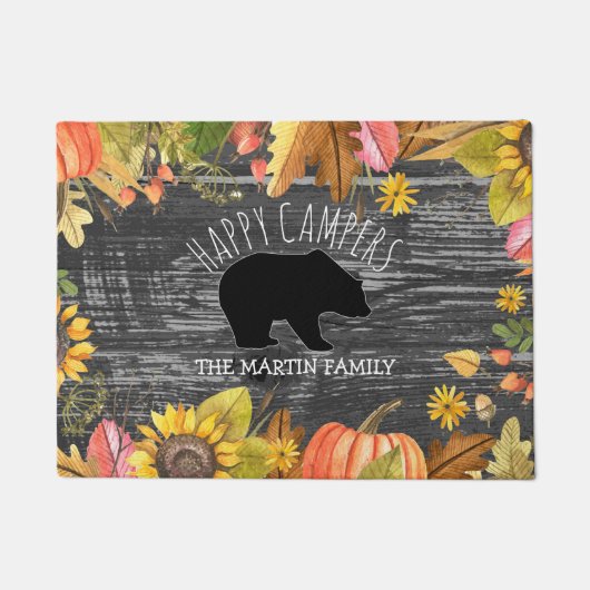 Glückliche Menschen des Herbstsaison-rustikale Fußmatte (Vorderseite)