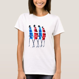 Glückliche Menschen Maasai-Krieger Walking Art Pri T-Shirt