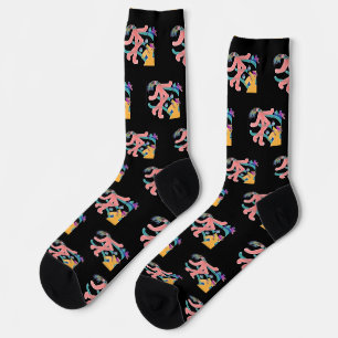 Glückliche Menschen Schwarze Neuheit Socken