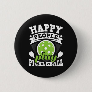 Glückliche Menschen spielen Pickleball - Paddlebal Button