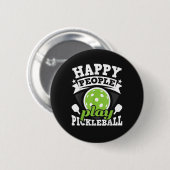 Glückliche Menschen spielen Pickleball - Paddlebal Button (Vorne & Hinten)