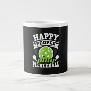 Glückliche Menschen spielen Pickleball - Paddlebal Jumbo-Tasse