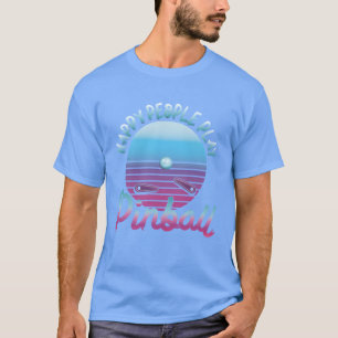 Glückliche Menschen spielen Retro-Pinball 80er Fam T-Shirt