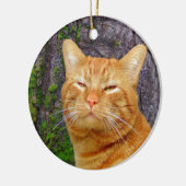 Glückliche Miezekatze Kat! Keramikornament (Links)