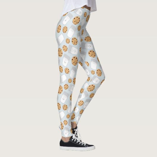 Glückliche Milch und Plätzchen hellblau Leggings (Rechts)
