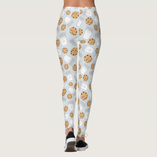 Glückliche Milch und Plätzchen hellblau Leggings (Rückseite)
