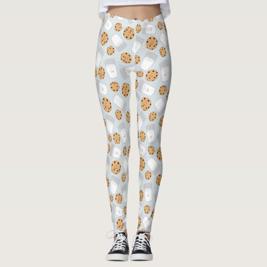 Glückliche Milch und Plätzchen hellblau Leggings (Vorderseite)