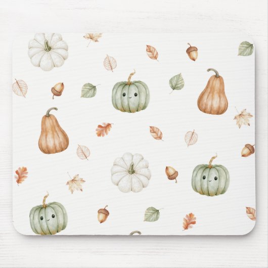 Glückliche Minzpumpkins Eicheln Blätter Mousepad (Vorne)