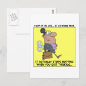 Glückliche Mitarbeiter hören auf zu denken Postkarte (Vorne/Hinten)