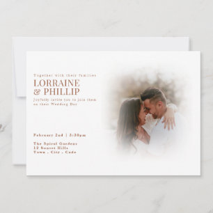 Glückliche Momente Foto Gradienten Hochzeit Einladung