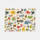 Glückliche Monster Fleecedecke (Vorderseite (Horizontal))