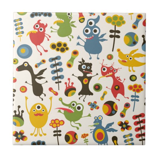 Glückliche Monster Fliese (Vorderseite)