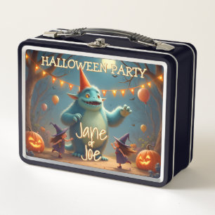 Glückliche Monster-Halloween-Party für Kinder Metall Brotdose