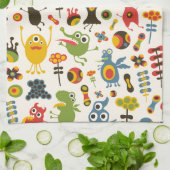 Glückliche Monster Handtuch (Gefaltet)