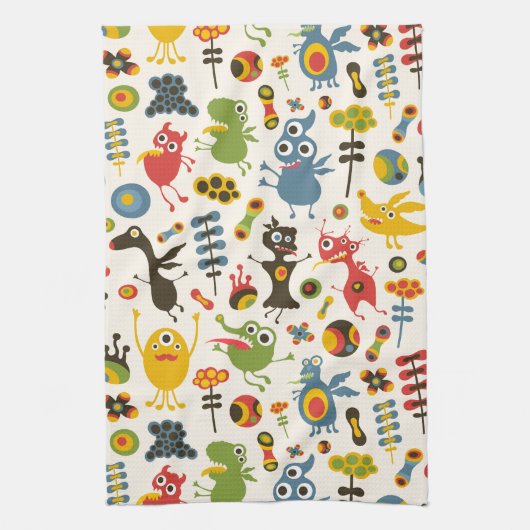 Glückliche Monster Handtuch (Vertikal)