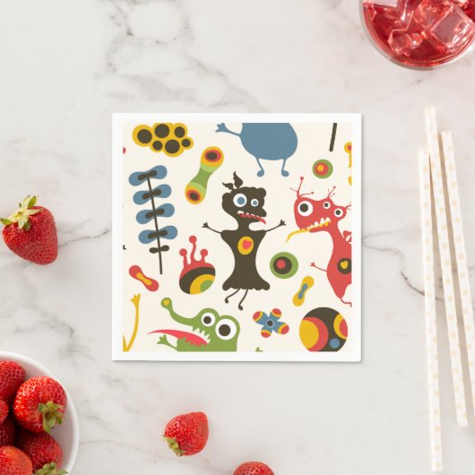 Glückliche Monster Serviette (Beispiel)