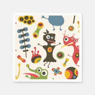 Glückliche Monster Serviette