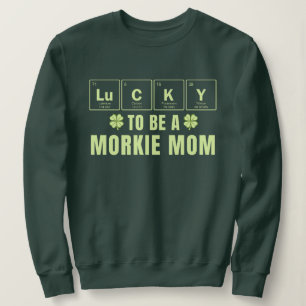 Glückliche Morkie-Mutter zum St. Patrick's Day Sweatshirt