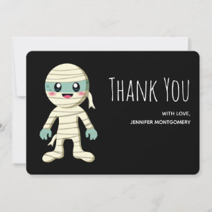 Glückliche Mumie Halloween Monster Zeichnung Dankeskarte