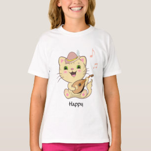 Glückliche musikalische orange getigerte Katze T-Shirt