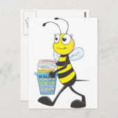 Glückliche Mutter Bee in ihrer Wäsche fertig geste Postkarte (Vorne/Hinten)