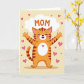 Glückliche Mutter Katzenfreund Karte (Gelbe Blume)
