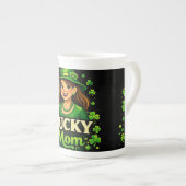 Glückliche Mutter – St. Patrick’s Day Kleeblatt-De Porzellantasse (Vorderseite Rechts)