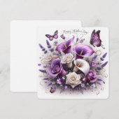 Glückliche Mutter-Tag-Blume und Schmetterlinge Feiertagskarte (Vorne/Hinten)