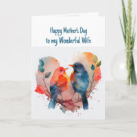 Glückliche Mutter-Tag-Ehefrau Niedliche Vögel