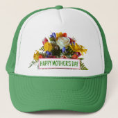 GLÜCKLICHE MUTTER-TAG-FLORALE BLUME TRUCKERKAPPE (Vorderseite)