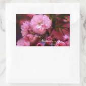 Glückliche Mütter Tag Frühling Rosa Kirschblüten Rechteckiger Aufkleber (Tasche)